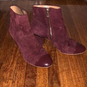 Calvin Klein faux suede maroon booties